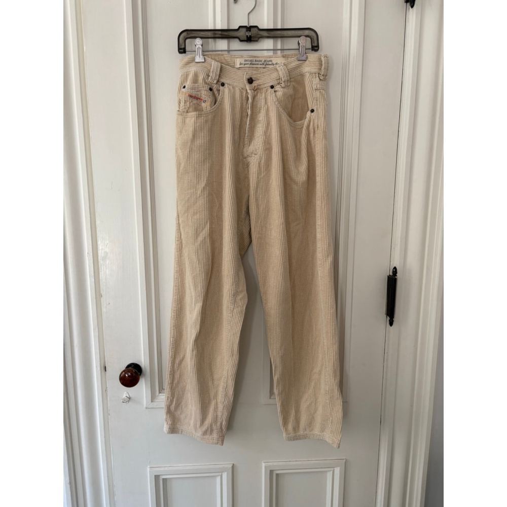 Diesel Beige Corduroy Straight Leg Pants men's Size 30